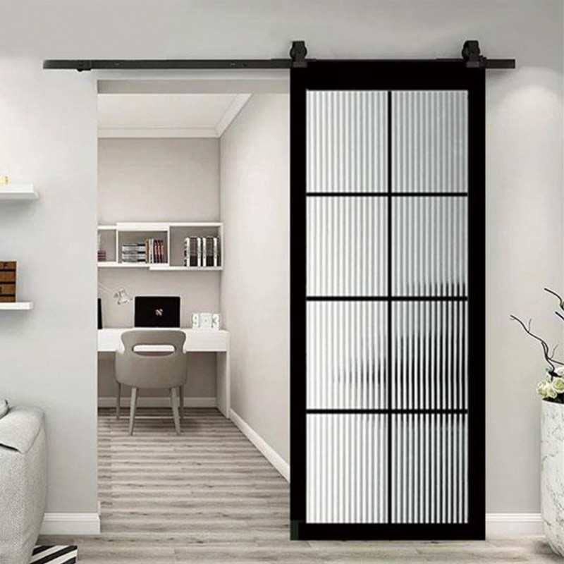 modern glass barn door