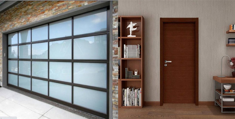 garage door and wooden door