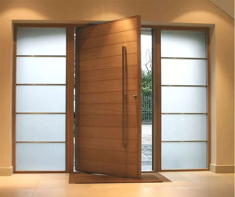 wooden pivot entry door