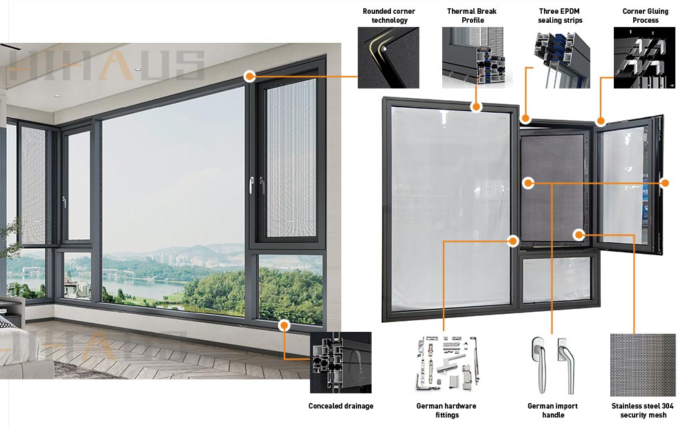 aluminium casement window