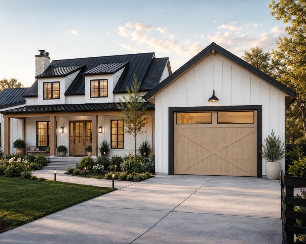 Hihaus faux wood garage door